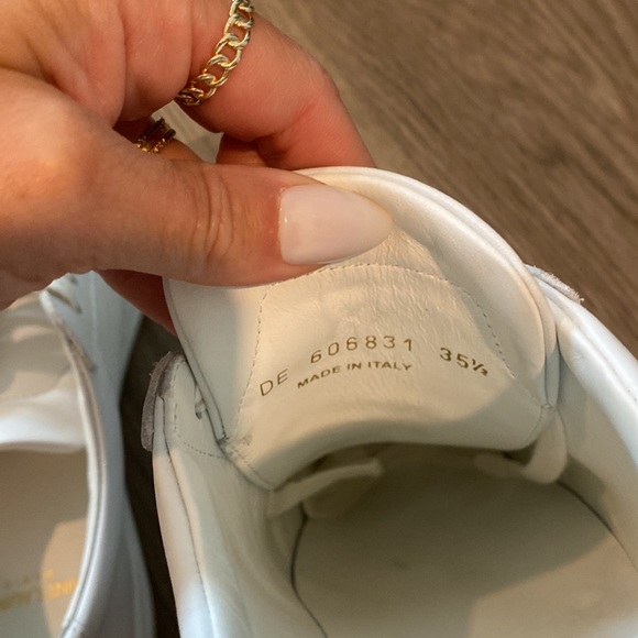 SAINT LAURENT Andy Leather Sneakers in White | Women's 35.5 / 5.5 - Picture 9 of 14